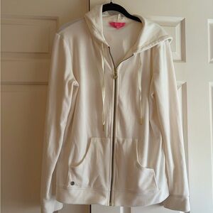 Lilly Pulitzer Cream Zip-Up Hoodie